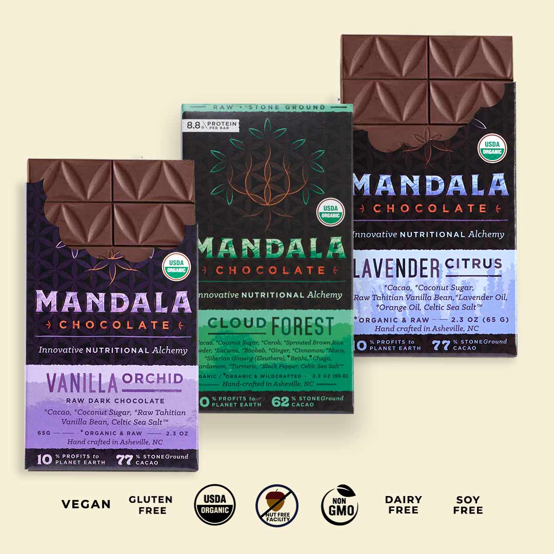 6 Low Sugar Cacao Bar Variety Pack
